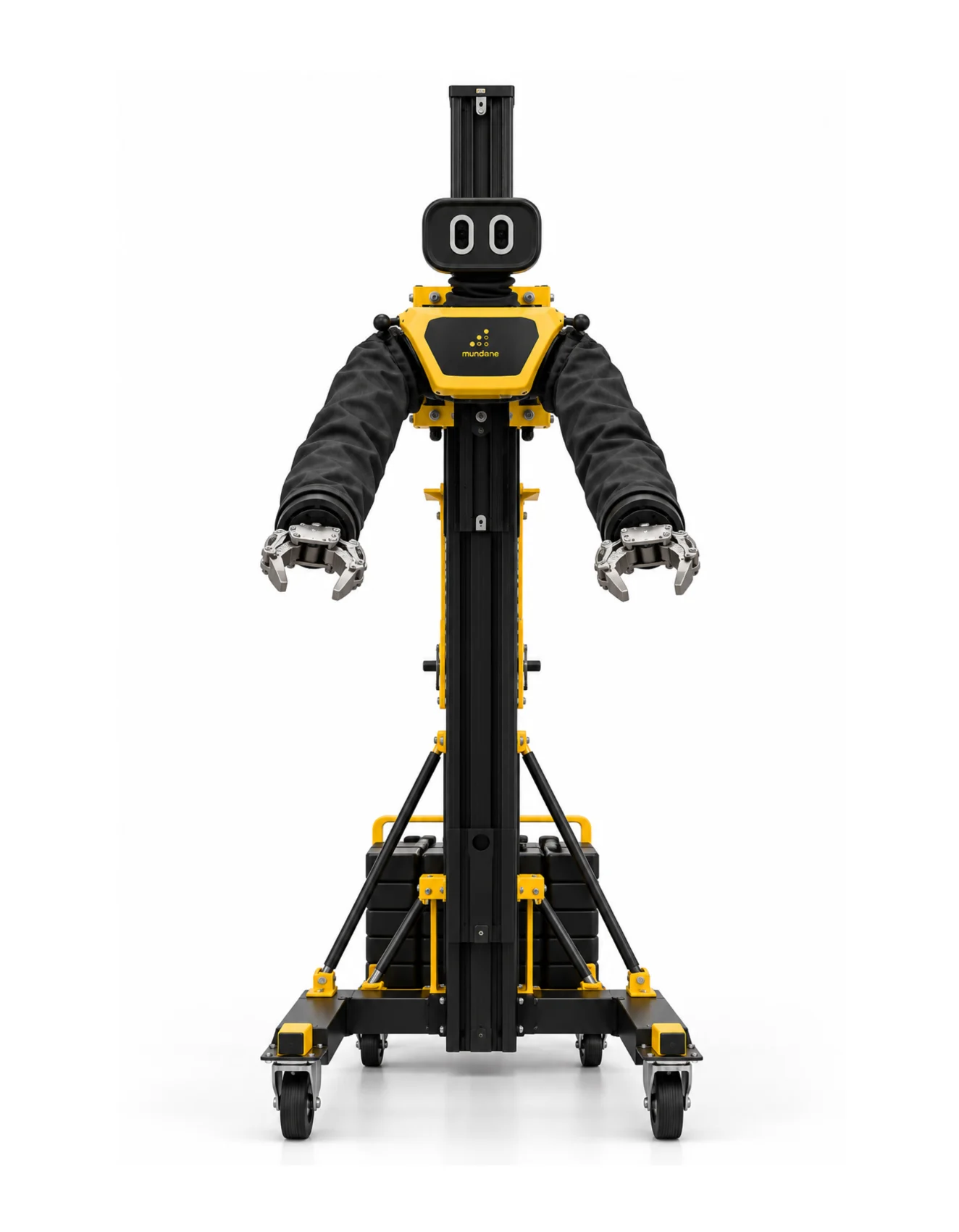 The Mundane robot: a stereo camera head and two arms on a wheeled mast