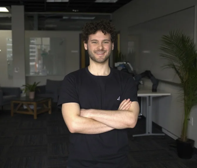 Maximilian Drach, co-founder of Mundane, in the Mundane office
